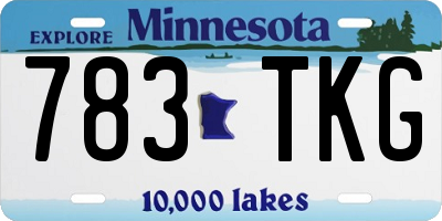 MN license plate 783TKG