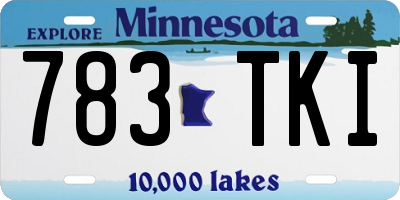 MN license plate 783TKI