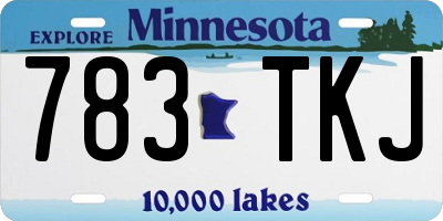 MN license plate 783TKJ