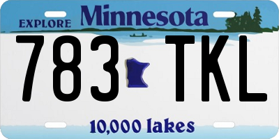 MN license plate 783TKL