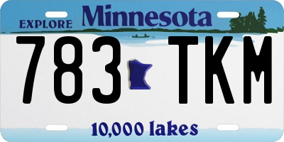 MN license plate 783TKM