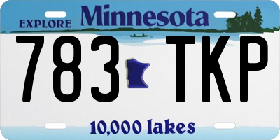 MN license plate 783TKP