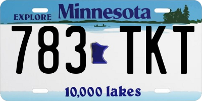 MN license plate 783TKT