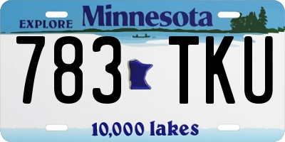 MN license plate 783TKU