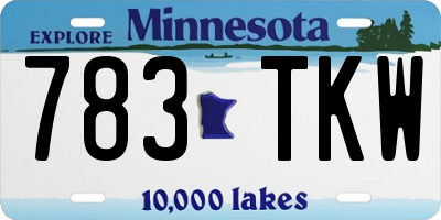 MN license plate 783TKW