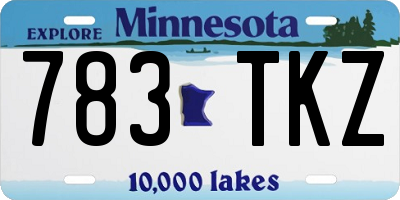MN license plate 783TKZ