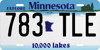 MN license plate 783TLE