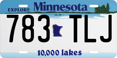MN license plate 783TLJ