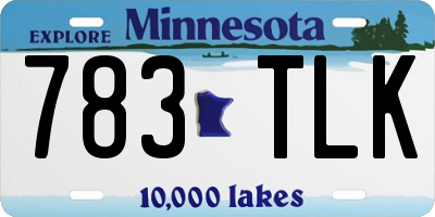 MN license plate 783TLK