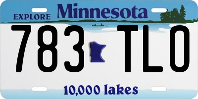 MN license plate 783TLO