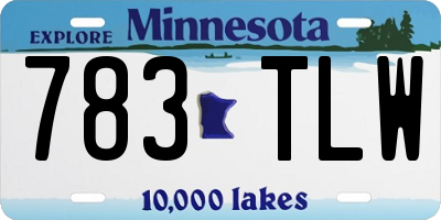 MN license plate 783TLW