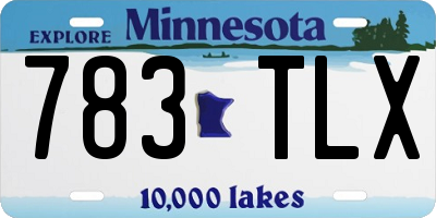 MN license plate 783TLX
