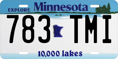 MN license plate 783TMI