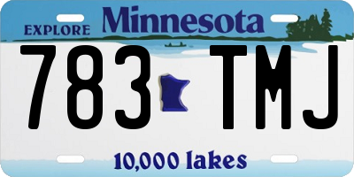 MN license plate 783TMJ