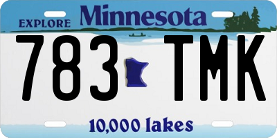 MN license plate 783TMK