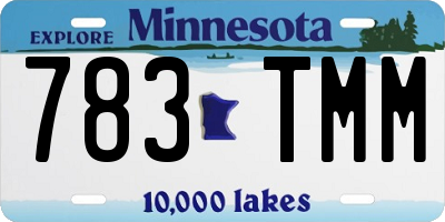 MN license plate 783TMM