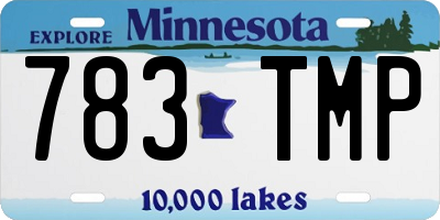 MN license plate 783TMP