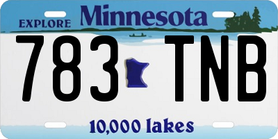 MN license plate 783TNB