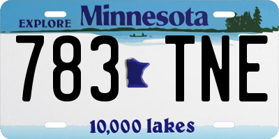 MN license plate 783TNE