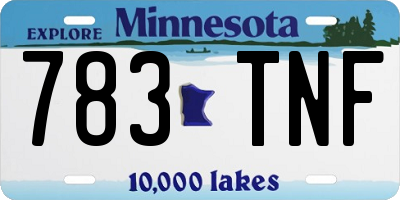 MN license plate 783TNF