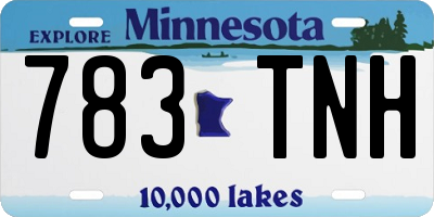 MN license plate 783TNH