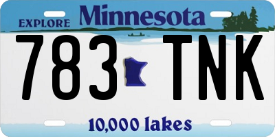 MN license plate 783TNK