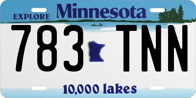 MN license plate 783TNN