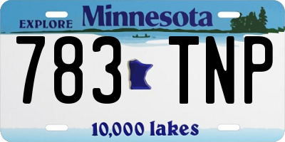 MN license plate 783TNP