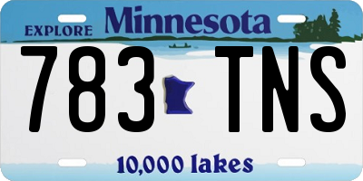 MN license plate 783TNS