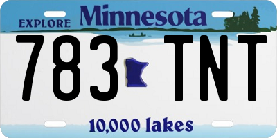 MN license plate 783TNT