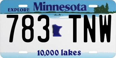 MN license plate 783TNW