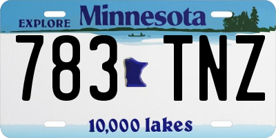 MN license plate 783TNZ