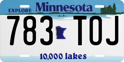 MN license plate 783TOJ