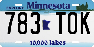 MN license plate 783TOK