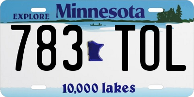 MN license plate 783TOL