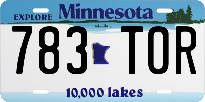 MN license plate 783TOR