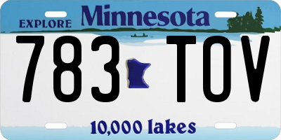 MN license plate 783TOV