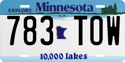 MN license plate 783TOW