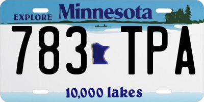 MN license plate 783TPA