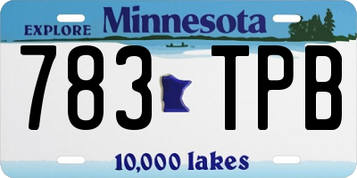 MN license plate 783TPB