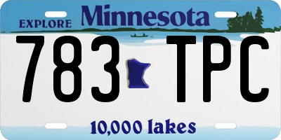 MN license plate 783TPC