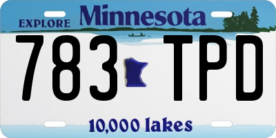 MN license plate 783TPD