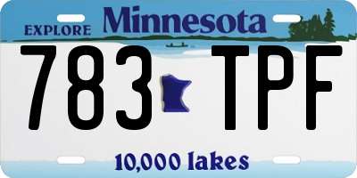 MN license plate 783TPF