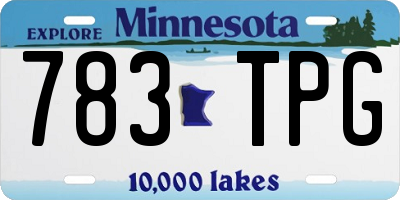 MN license plate 783TPG