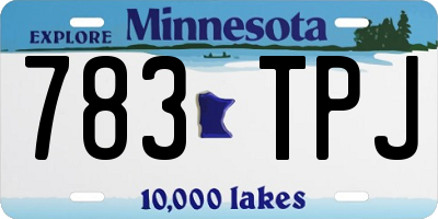 MN license plate 783TPJ