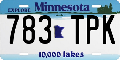 MN license plate 783TPK