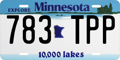 MN license plate 783TPP