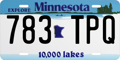 MN license plate 783TPQ