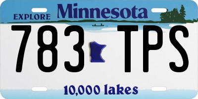 MN license plate 783TPS
