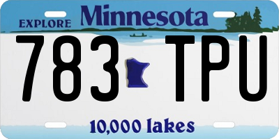 MN license plate 783TPU